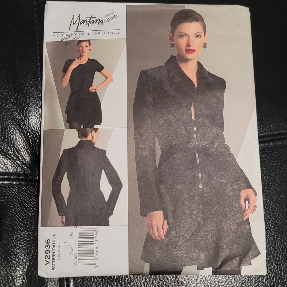 Vogue V2936 Claude Montana Paris Original Jacket Skirt Pattern Size 12-16 Uncut